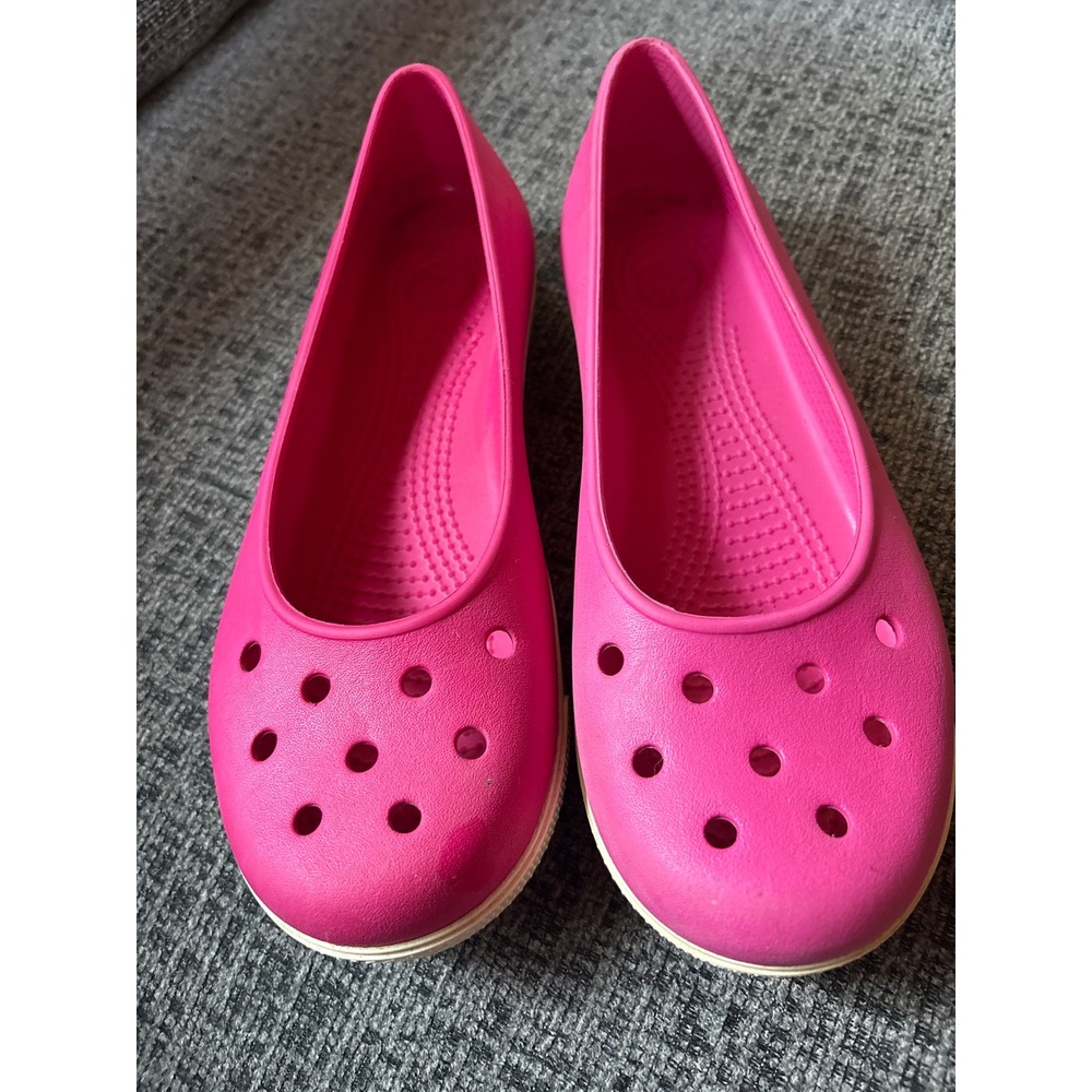 Crocs‎ Womens Kadee Flat Hot Pink Croslite Slip On Ballet Shoes Size 8